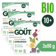 Good Gout BIO Sušenky Barvy a tvary 3x (80 g)