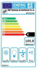 Soler&Palau Digestoř HP-60 E N Plus, šířka 60 cm, 3 rychlosti, LED osvětlení (2x 3W), kovový tukový filtr, průtok vzduchu až 272 m³/h, výkon 115 W, bílá