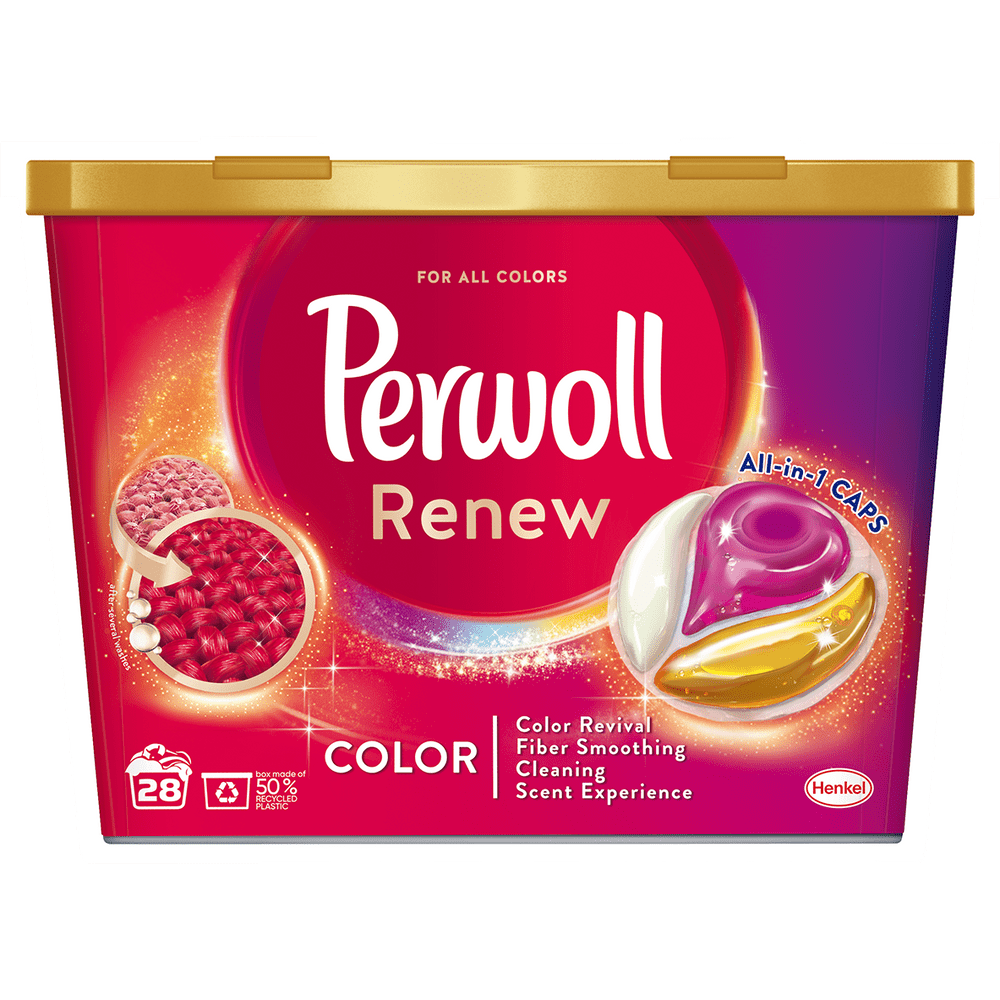 Perwoll Renew & Care Caps Color, 28 praní, 406g