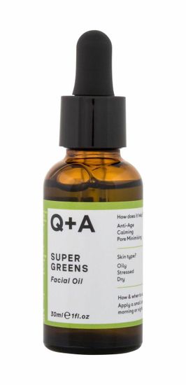 Q+A 30ml super greens facial oil, pleťové sérum