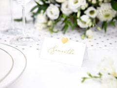 Paris Dekorace Svatební jmenovky na stůl srdce, zlaté