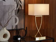 Beliani Kovová stolní lampa zlatá/bílá YASUNI