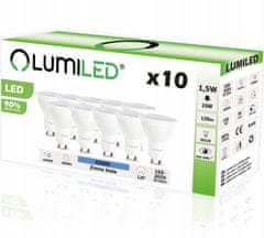 LUMILED 10x LED GU10 1,5W 15W 6500K za studena LUMILOVANÉ