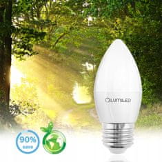 LUMILED 10x LED žárovka E27 SVÍČKA 5W = 40W 3000K LUMILED