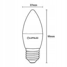 LUMILED 6x LED žárovka E27 SVÍČKA 5W = 40W 3000K LUMILED