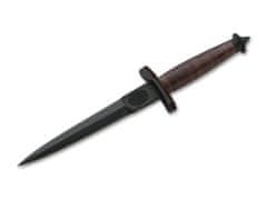 Böker Plus 02BO047 V-42 bojový nůž - dýka 17,8cm, černá, kůže, kožené pouzdro