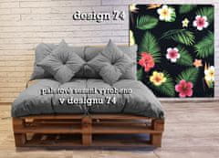 My Best Home Polstr LUCA vzorovaný SET - DESIGN 74 - sedák 120x80 cm, opěrka 120x40 cm, 2x polštáře 30x30 cm, paletové prošívané sezení Mybesthome