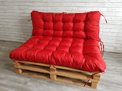 My Best Home Paletové prošívané sezení PIETRO SET - sedák 120x80 cm, opěrka 120x40 cm, barva červená, Mybesthome mall VO