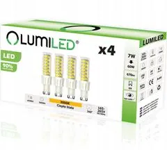 LUMILED 4x LED žárovka G9 CAPSULE 7W = 60W 670lm 3000K Teplá bílá 360°