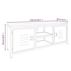 Vidaxl TV skříňka bílá 110 x 30 x 40 cm železo a masivní jedlové dřevo