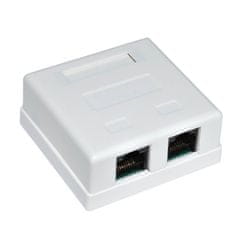 W-STAR W-Star Zásuvka UTP 2 x RJ45, Cat5e, na zeď, narážecí, na stěnu, UTP2RJ45