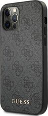 Guess Kryt Guess GUHCP12MG4GFGR Apple iPhone 12/12 Pro grey hard case 4G Metal Gold Logo