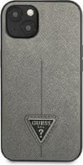 Guess Kryt Guess GUHCP13MPSATLG Apple iPhone 13 silver hardcase Saffiano Triangle Logo