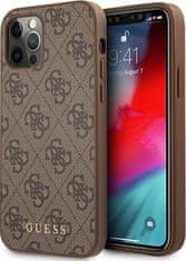 Guess Kryt Guess GUHCP12MG4GFBR Apple iPhone 12/12 Pro brown hard case 4G Metal Gold Logo