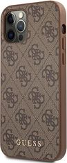 Guess Kryt Guess GUHCP12MG4GFBR Apple iPhone 12/12 Pro brown hard case 4G Metal Gold Logo