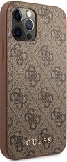 Guess Kryt Guess GUHCP12MG4GFBR Apple iPhone 12/12 Pro brown hard case 4G Metal Gold Logo