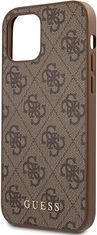 Guess Kryt Guess GUHCP12MG4GFBR Apple iPhone 12/12 Pro brown hard case 4G Metal Gold Logo