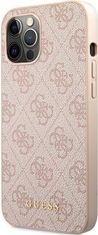 Guess Kryt Guess GUHCP12MG4GFPI Apple iPhone 12/12 Pro pink hard case 4G Metal Gold Logo