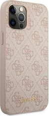 Guess Kryt Guess GUHCP12MG4GFPI Apple iPhone 12/12 Pro pink hard case 4G Metal Gold Logo