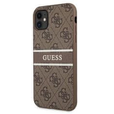 Guess Kryt Guess GUHCN614GDBR Apple iPhone 11 brown hardcase 4G Stripe