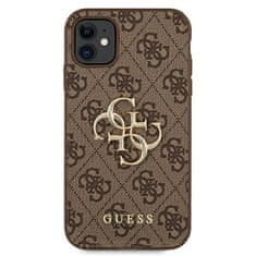 Guess Kryt Guess GUHCN614GMGBR Apple iPhone 11 brown hardcase 4G Big Metal Logo