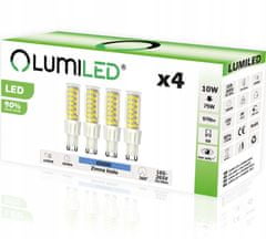 LUMILED 4x LED žárovka G9 CAPSULE 10W = 75W 970lm 6500K Studená bílá 360°