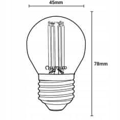 LUMILED 6x LED žárovka E27 P45 7W = 60W 806lm 4000K Neutrálna bílá 360° Filament