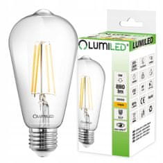 LUMILED 6x LED žárovka E27 8W = 65W 3000K FILAMENT EDISON