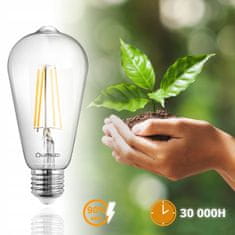 LUMILED 6x LED žárovka E27 8W = 65W 3000K FILAMENT EDISON