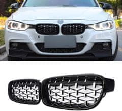 UNI Přední maska ledvinky Diamond BMW 3 F30 F31 2012-2018 černá-chrom