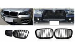 UNI Přední maska ledvinky Double-line BMW X5 E70 X6 E71 2007-2013 černá