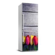 Wallmuralia Foto nálepka na ledničku Barevné tulipány 70x190 cm