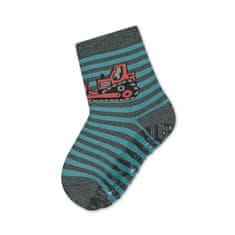 Sterntaler ponožky ABS protiskluzové chodidlo SOFT proužky, bagr, modré 8142100, 22