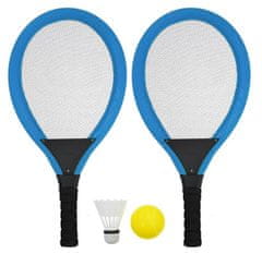 Rulyt Set na plážové hry tenis/badminton 2xraketa, soft miček, badm. Košík, modrá