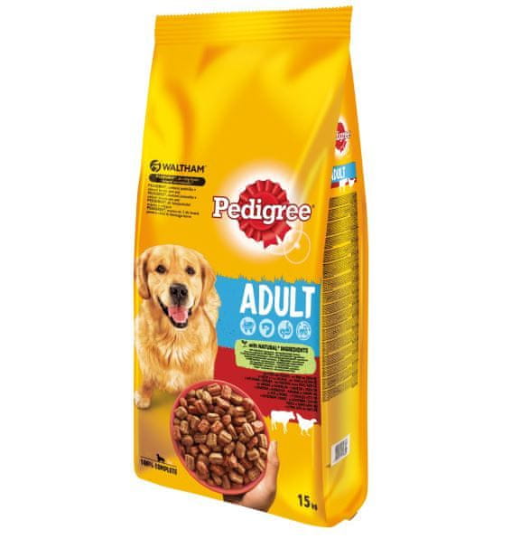 Pedigree granule hovězí a drůbeží pro dospělé psy 15 kg