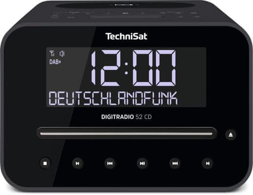  moderný rádioprijímač technisat DIGITRADIO 52 CD cd prehrávač usb port bezdrôtové nabíjanie cd mechanika lcd stmievateľný displej stereo reproduktor 