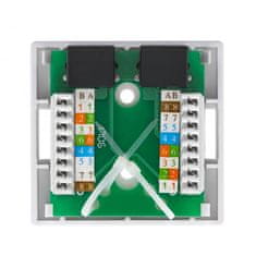 W-STAR W-Star Zásuvka UTP 2 x RJ45, Cat5e, na zeď, narážecí, na stěnu, UTP2RJ45