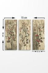 Hanah Home Sada obrazů Vintage Flower 20x50 cm 3 ks