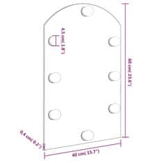 Greatstore Zrcadlo s LED světly 60 x 40 cm sklo obloukové