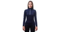 Sensor MERINO UPPER dámská mikina krátký zip deep blue XL