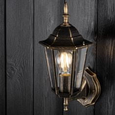 LUMILED Zahradní lampa E27 fasádní nástěnné svítidlo BELLIS patina