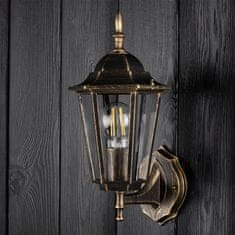 LUMILED Zahradní lampa E27 fasádní nástěnné svítidlo BELLIS patina