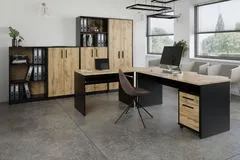 Nejlevnější nábytek Kancelářský PC stůl NEJBY GIANNI, černá/dub wotan