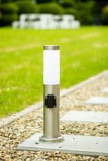 LUMILED Zahradní lampa E27 venkovní ocelový sloup LILIUM 45cm se zásuvkou 230V