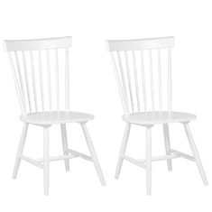 Beliani Sada 2 bílých jídelních židlí BURGES