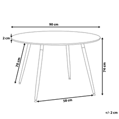 Beliani Bílý jídelní stůl z kaučuku 90 cm BOVIO