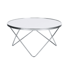 Beliani Konferenční stolek bílá a stříbrná MERIDIAN II