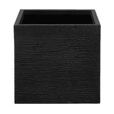 Beliani Květináč černý čtvercový 40x40x38 cm PAROS