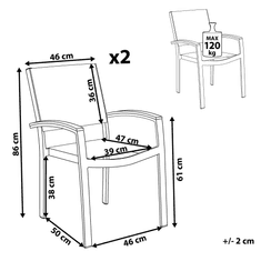 Beliani Zahradní židle dva kusy PERETA