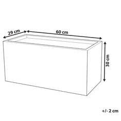 Beliani Květináč bílý obdélníkový 60x29x30 cm MYRA